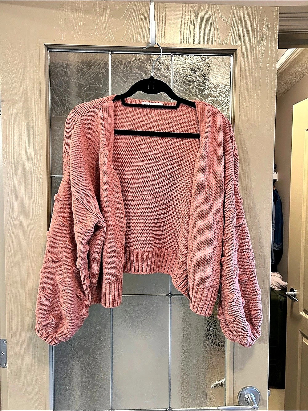 Textured Cardigan in Pink